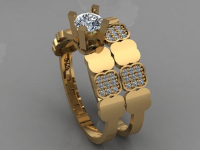 gc oro t036 - anello di diamanti gemme gioielli moda il design argento lusso elegante lucente diamante art la collana gemma braccialetto orecchino ciondolo zaffiro 3d print model - Mito3D