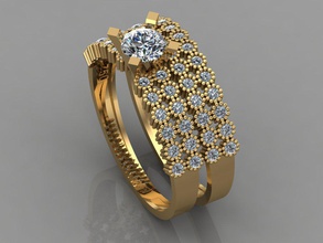 gc oro t037 - anillo de diamantes las gemas la joyería moda diseño plata lujo elegante brillante el diamante art collar gem pulsera arete colgante zafiro los anillos 3d print model - Mito3D