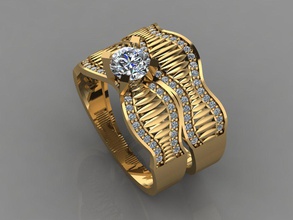 gc oro t038 - anello di diamanti gemme gioielli moda il design argento lusso elegante lucente diamante art la collana gemma braccialetto orecchino ciondolo zaffiro anelli 3d print model - Mito3D