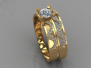 gc oro t041 - anillo de diamantes las gemas la joyería moda diseño plata lujo elegante brillante el diamante art collar gem pulsera arete colgante zafiro 3d print model - Mito3D