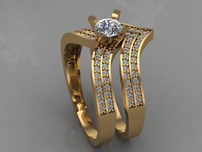 gc oro t042 diamante anillo 3d impresión modelo in anillos 3dexport joyería joya moda diseño plata lujo elegante brillante arte collar pulsera arete colgante pendiente zafiro 3d print model - Mito3D