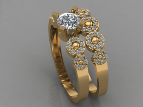 gc oro t044 diamante anillo 3d impresión modelo in anillos 3dexport joyería joya moda diseño plata lujo elegante brillante arte collar pulsera arete colgante pendiente zafiro 3d print model - Mito3D