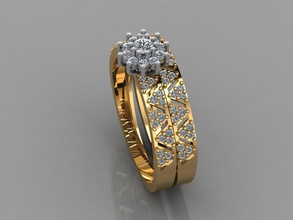 gc gold t045- diamond ring jewelry fashion design silver luxury elegant shining art necklace gem bracelet earring pendant sapphire 3d print model - Mito3D