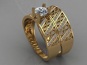 gc oro t046 - anello di diamanti gioielli moda il design argento lusso elegante lucente diamante art la collana gemma braccialetto orecchino ciondolo zaffiro 3d print model - Mito3D