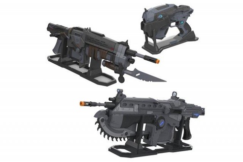 gears war - 3 printable models stl personal use toys cosplay diy weapon pistol video game rifle lancer marcus fenix retro snub 3d print model - Mito3D