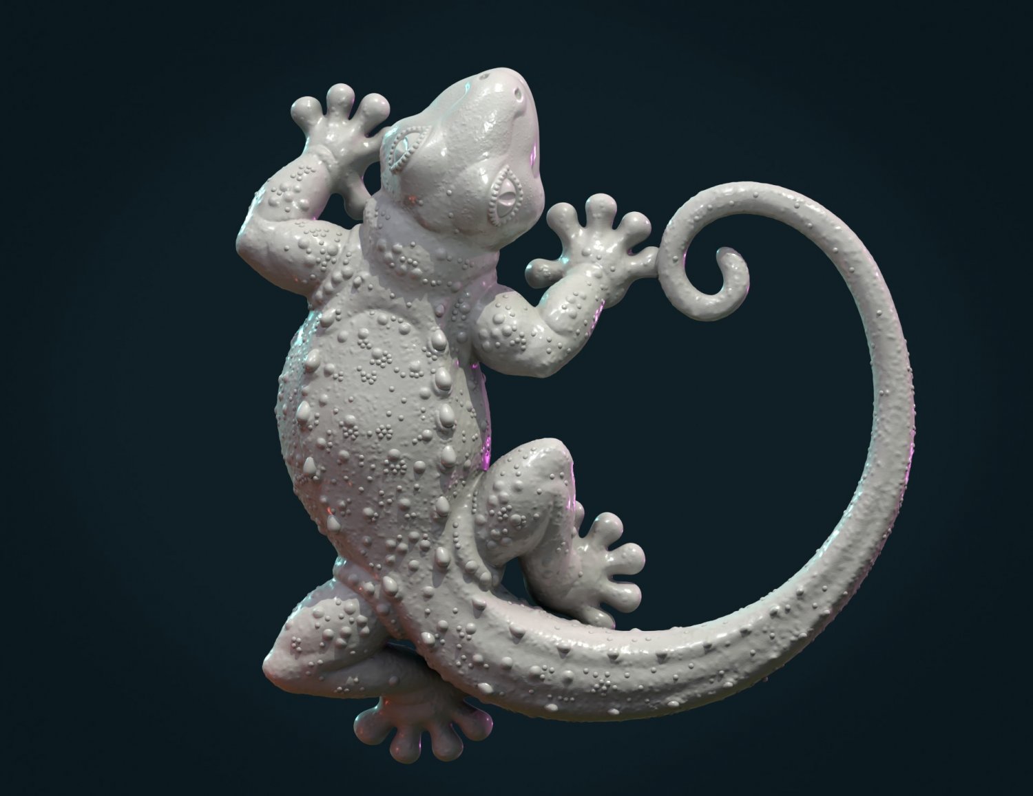gecko triton reptile reptilian lizard creature decoration animal sculpture 3D print model - Mito3D