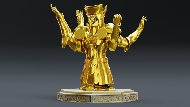 geminis paño miniatura 3d impresión modelo in figuritas 3dexport funko lego imprimible caballero santo saint seiya dorado armadura personaje anime 3D print model - Mito3D