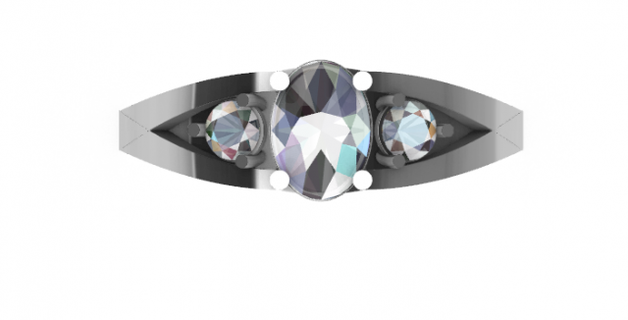joias Dividido anel argolas joalheria 3d print model - Mito3D