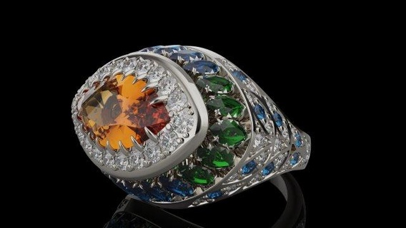 piedras preciosas anillo anillos joyería joya oro diamantes 3dmodel imprimible stl plata 3d print model - Mito3D