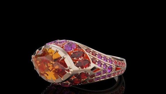 piedras preciosas anillo anillos joyería joya oro 3dmodel imprimible stl plata 3d print model - Mito3D