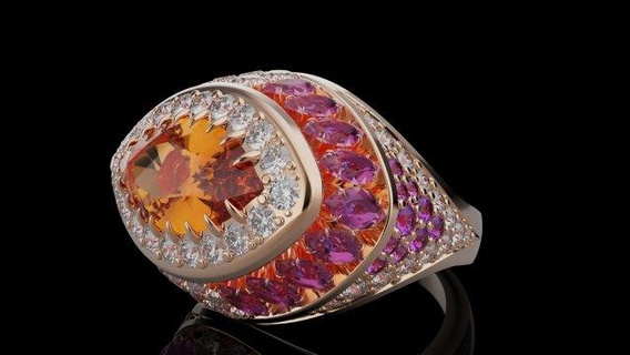 piedras preciosas anillo anillos joyería joya oro diamantes 3dmodel imprimible stl plata 3d print model - Mito3D