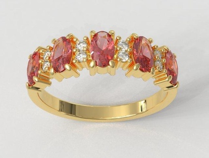 pietre preziose squillare anelli oro gold ring gioielleria jewelry rings paulorani moda moderno argento oval gemstone pietra preziosa diamond classic wedding 3d print model - Mito3D