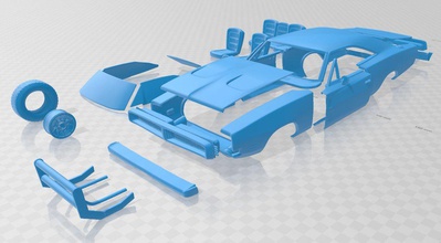général lee 1969 imprimable voiture 3d impression modèle in automobile 3dexport fente scalextric tamiya rc miniz loisir micro 3d print model - Mito3D