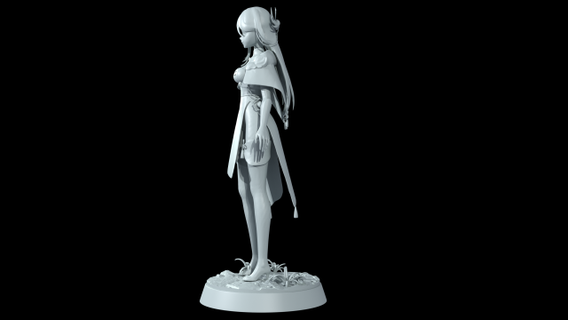genshin impact beidou woman art figure anime girl game stl printable character collectible fun-art 3d print model - Mito3D