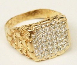 herren diamant nugget ring 27 3d drucken modell ringe 3dexport gold silber schmuck druckbar textur stein cnc nuget 3dprintable männer steinigung 3d print model - Mito3D