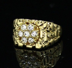 herren diamant nugget ring 29 3d drucken modell ringe 3dexport gold silber schmuck druckbar textur cnc nuget 3dprintable männer steinigung zbrush 3d print model - Mito3D