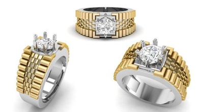 senhores anel 008 pulseira estilo joalheria noivado platina prata imprimível ouro cnc diamante jóia sinete esmalte homens homem rolex Tiffany safira luxo braslate 3d print model - Mito3D