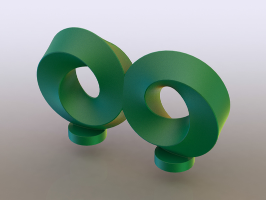 geometric infinity mobius stand 3d print model in mathematical art 3dexport mathematics loop shape math geometry moebius surface twist object clockwise counterclockwise abstract topological space knot formula design 3d print model - Mito3D