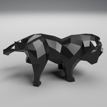geometrik işemek ingilizce bulldog 3d yazdır model in figürinler 3dexport hayvan köpek sanat amerikan kabadayı boksör yavru minyatür evcil oyuncak heykelcik heykel heykeller düşük poli karikatür 3d print model - Mito3D