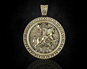aziz george dragon hunter pendant 3d yazdır model in kolye 3dexport stl yazdırılabilir altın gümüş platin hayvan sterlin şık moda erkekler kadin modern george ejderha avcı takı 3d print model - Mito3D