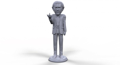 george bush estilizada de alta calidad en 3d imprimible miniatura el presidente político caricatura estados unidos juguete juego mesa la estatuilla hombre humanos réplica tablero 3d print model - Mito3D