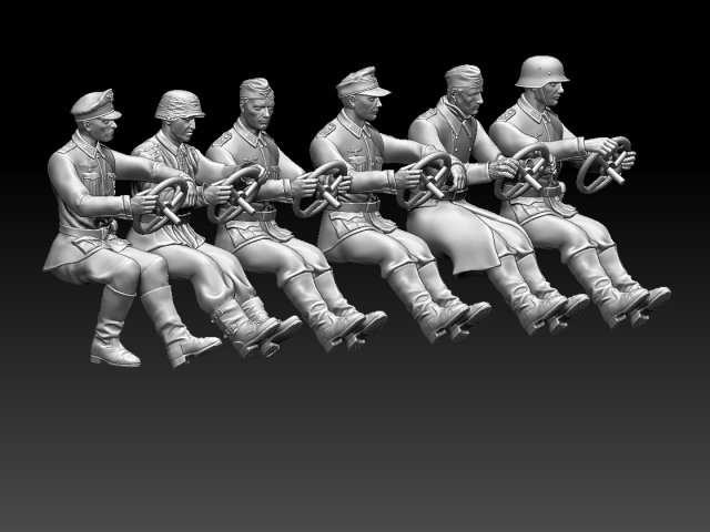 deutsche treiber soldaten 3d drucken modell figuren 3dexport ww2 offizier soldat krieg militär uniform handschuh miniatur wwii 2ww wehrmacht faschistisch schütteln taxifahrer 3D print model - Mito3D