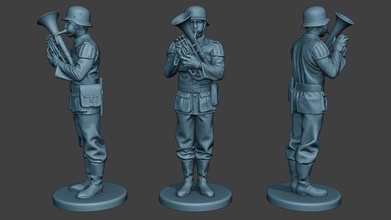 german musician soldier ww2 stand baritone horn g8 army man people modern qbz-95 china pap warfare survive military special vegetation dioram forces camouflage actual company shotgun 3d print model - Mito3D