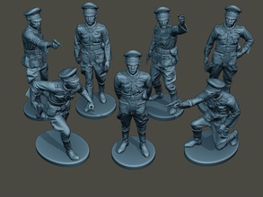 german officers ww2 g5 pack1 3d print model in monsters & creatures 3dexport soldier war action miniature figure sculpture army man military luger walk axis anti nazi wehrmacht officer pistole 3d print model - Mito3D