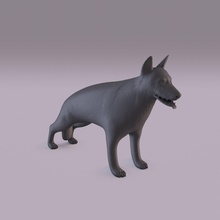 german shepherd dog animal domestic puppy pet statue miniature decoration fauna figurine 3d print model - Mito3D