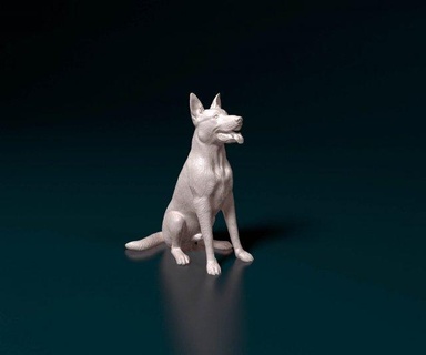 Tedesco pastore 06 figurine cane animale Stampa stl obj 3d print model - Mito3D