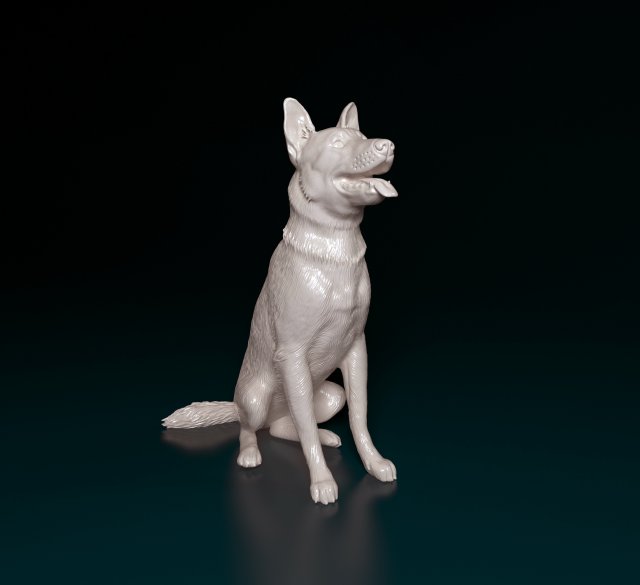almanca çoban köpek 3d yazdır model in figürinler 3dexport hayvan yazdırmaya hazır stl obj deutsch 3D print model - Mito3D