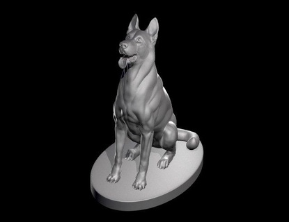 alemán pastor perro 3d impresión escultura print german shepherd mascota caninos 3d print model - Mito3D