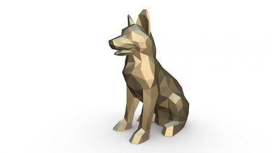 almanca çoban şekil 2 3d yazdır model in hayvanlar 3dexport sanat hediye düşük poli 3dprint hayvan dekor heykelcik iç tasarım minyatürler heykel oyuncak karikatür kağıt işi japon katlama sanatı köpek 3d print model - Mito3D