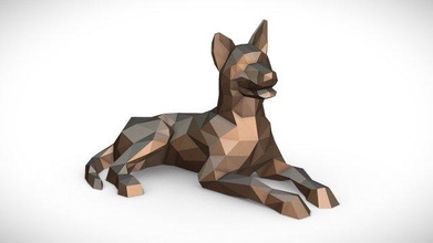 almanca çoban yalan söylemek 3d yazdır model in hayvanlar 3dexport sanat hediye düşük poli 3dprint hayvan dekor iç tasarım minyatürler heykel oyuncak köpek memeli köpekler 3d print model - Mito3D