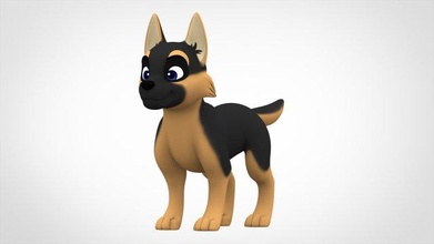 alemán pastor perrito 3d modelo in perro 3dexport german shepherd canino mascota mamífero cachorro niño criatura personaje animal lindo gracioso dibujos animados toon 3d print model - Mito3D