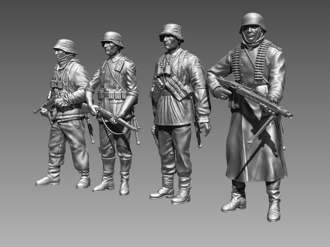 allemand soldat ww2 ss nazi Seconde Guerre mondiale guerre officier 3D print model - Mito3D
