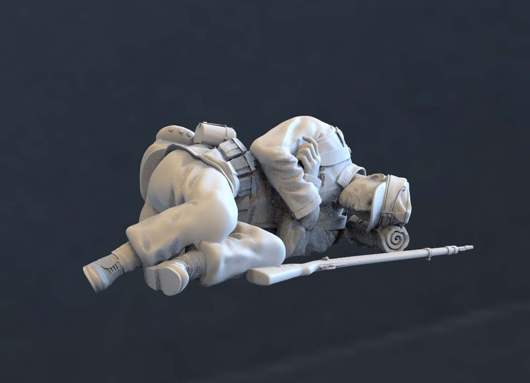 alemán soldado 3d impresión modelo in figuritas 3dexport guerra militar uniforme guante prismáticos comandante miniaturas rifle schmeiser miniatura modelado recreación aulló dormir cena 3D print model - Mito3D