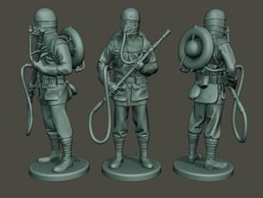 german soldier ww1 stand g5 3d print model in figurines 3dexport miniature sculpture man war action figure military army flamethrower launch walk axis anti wechselapparat flame grenade thrower 3d print model - Mito3D