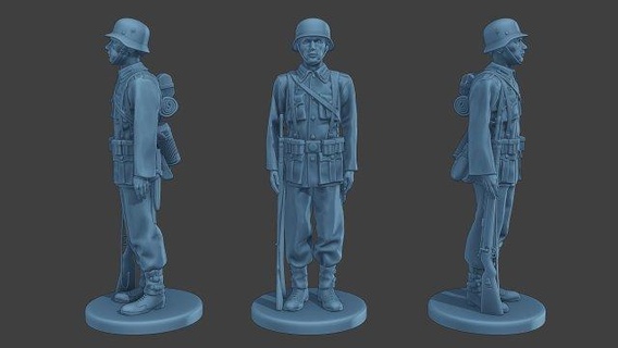 Almanca asker ww2 g1 000 Bedava figürinler adam minyatür şekil heykel askeri savaş eksen yürümek aksiyon Ordu 98k kar mavzer Piyade fusilier erkekler army soldier 3d print model - Mito3D