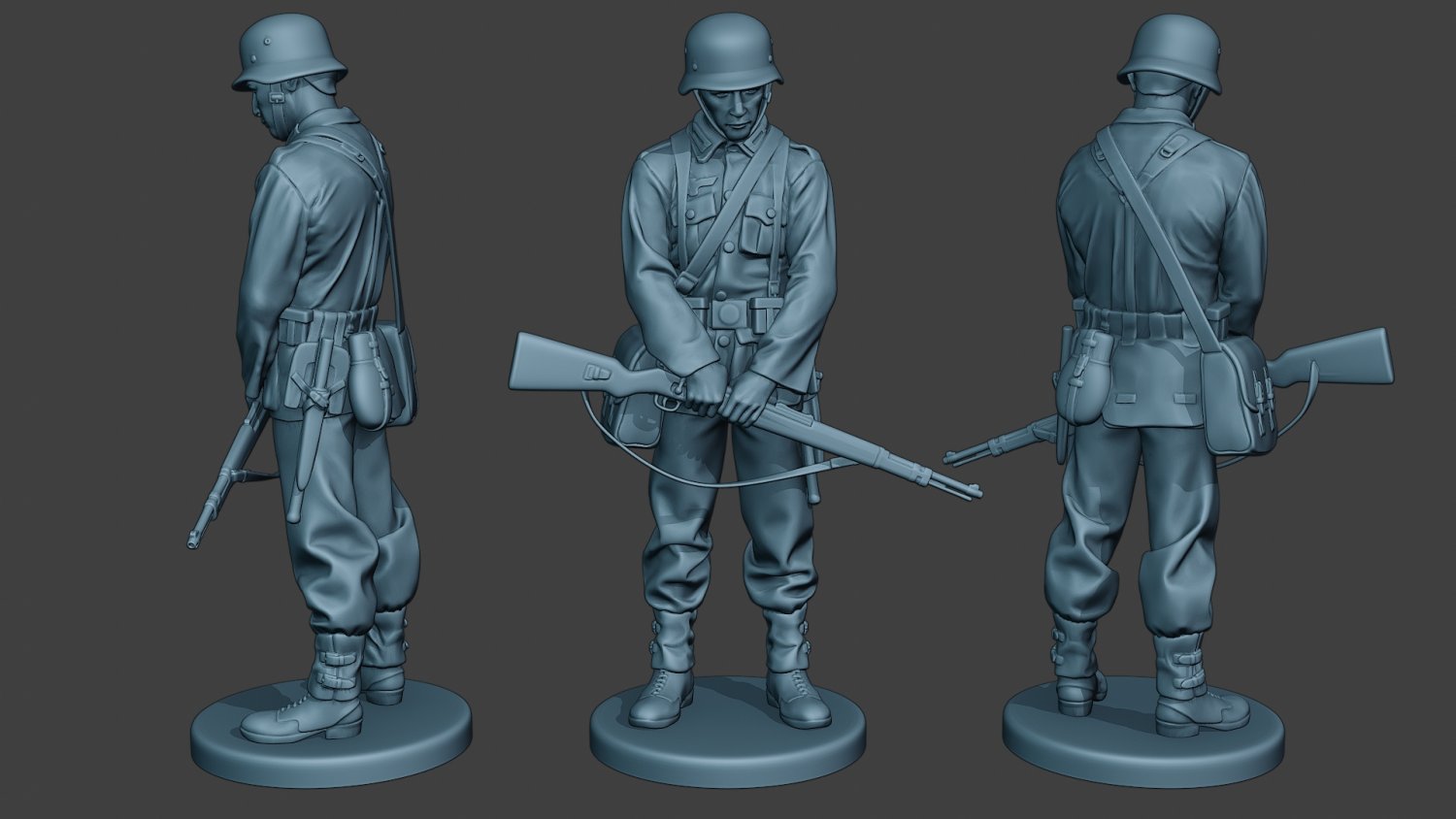 alemán soldado ww2 praying2 g6 3d impresión modelo in figuritas 3dexport hombre guerra miniatura figurilla escultura militar ejército máuser kar98k caminar eje wehrmacht nazi panzerschreck granada taza tiro convertidor granadas 3D print model - Mito3D