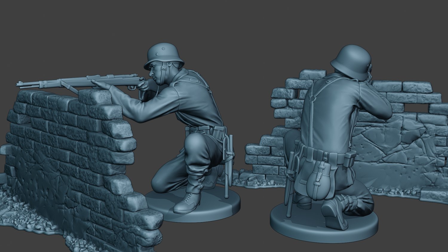 alemán soldado ww2 disparar cubierta carcasa funda g5 3d impresión modelo in figuritas 3dexport hombre guerra miniatura figurilla escultura militar ejército máuser kar98k caminar eje wehrmacht nazi panzerschreck granada taza tiro 3D print model - Mito3D