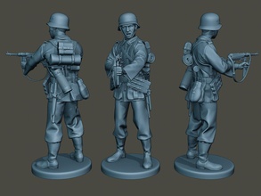 german soldier ww2 shoot middle g2 3d print model in figurines 3dexport man miniature figure sculpture military action mp40 axis submachine nazi reich army parabellum run maschinenpistole wehrmacht shooting 3d print model - Mito3D