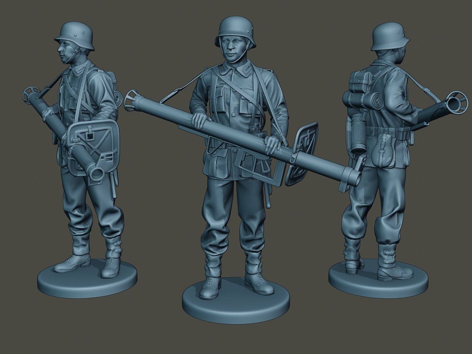 german soldier ww2 stand guard g4 3d print model in figurines 3dexport walk man war action miniature figure sculpture military army rocket launch axis anti nazi panzerschreck grenade tank 3D print model - Mito3D