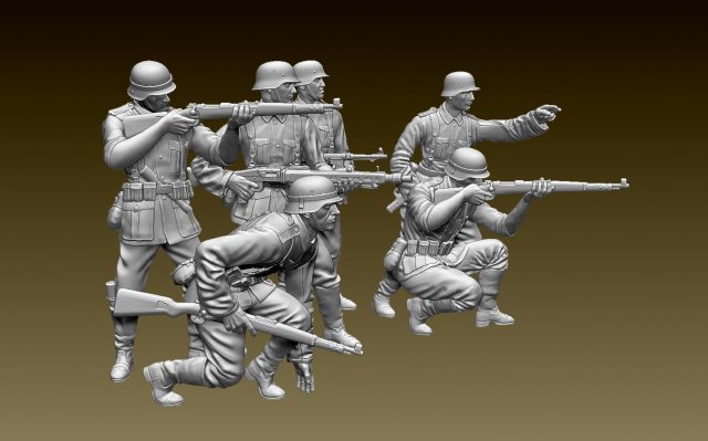 tedesco soldati 3d stampa modello in figurine 3dexport ww2 ufficiale soldato guerra uniforme durante seconda mondiale 2ww wehrmacht fascista nazista serbatoio equipaggio inverno miniature 3D print model - Mito3D