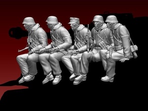 tedesco soldati 3d stampa modello in uomo 3dexport ww2 ufficiale soldato guerra uniforme durante seconda mondiale 2ww wehrmacht ss fascista nazista serbatoio equipaggio inverno miniature figurine 3d print model - Mito3D