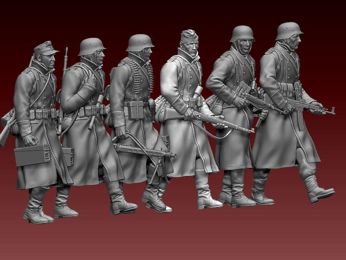 german soldiers soldier ww2 ss nazi wwii war officer 3D print model - Mito3D
