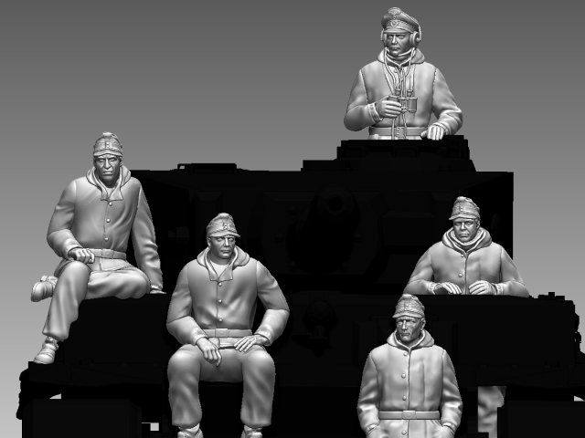 almanca askerler 3d yazdır model in figürinler 3dexport ww2 subay asker ikinci savaş üniforma i̇kinci dünya savaşı 2ww wehrmacht faşist nazi tank mürettebat kış deutsch 3D print model - Mito3D