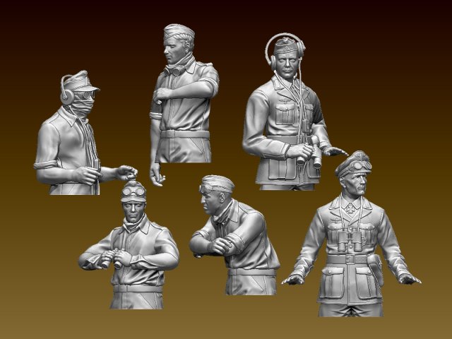 alemán tanque tripulación áfrica korps 3d impresión modelo in figuritas 3dexport ww2 soldado soldados alemán alemania guerra walkie prismáticos comandante miniatura oficial tankman nazi 3D print model - Mito3D