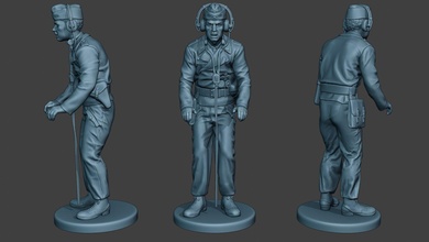 german tank crew unit ww2 commanding gtc1 man soldier military army panther officer tiger panzerkampfwagen blitzkrieg clarinet forces axis wehrmacht nazi company bone 3d print model - Mito3D