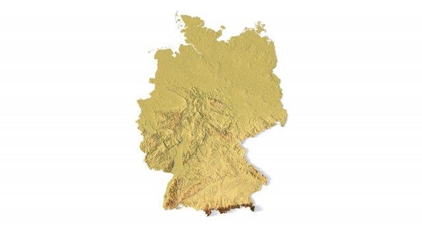 Germania stl terreno Europa carta geografica paesaggio nazione sollievo geografia continente montagna terra 3d print model - Mito3D